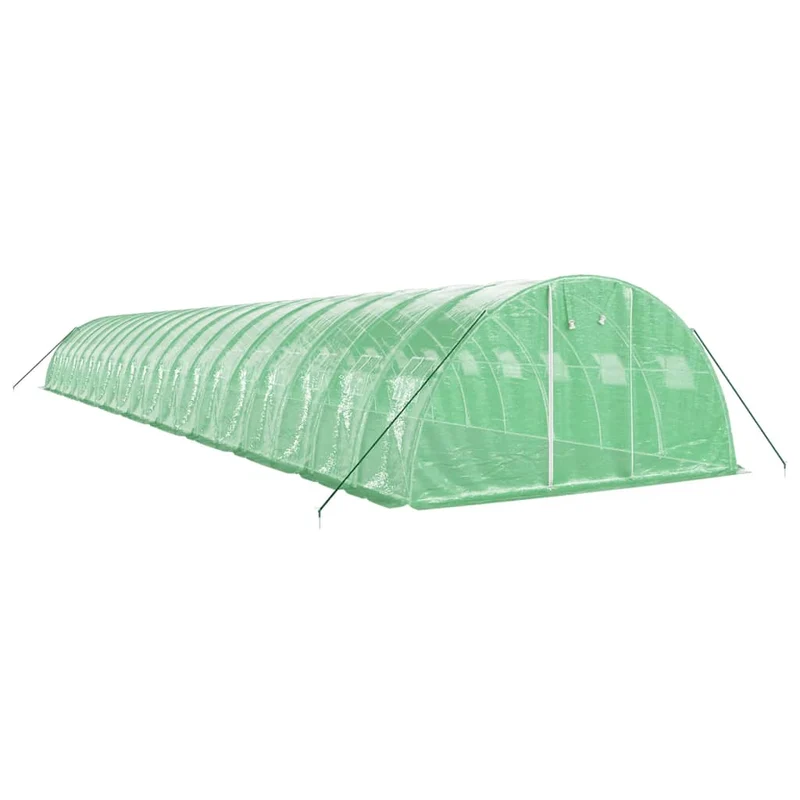 Serre tente abri plante fleur légumes avec cadre en acier 80 m² 20 x 4 x 2 m vert 02_0044636