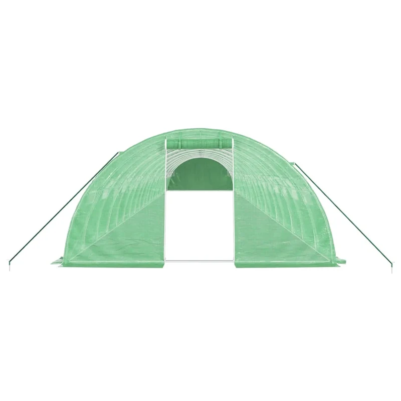 Serre tente abri plante fleur légumes avec cadre en acier 80 m² 20 x 4 x 2 m vert 02_0044636