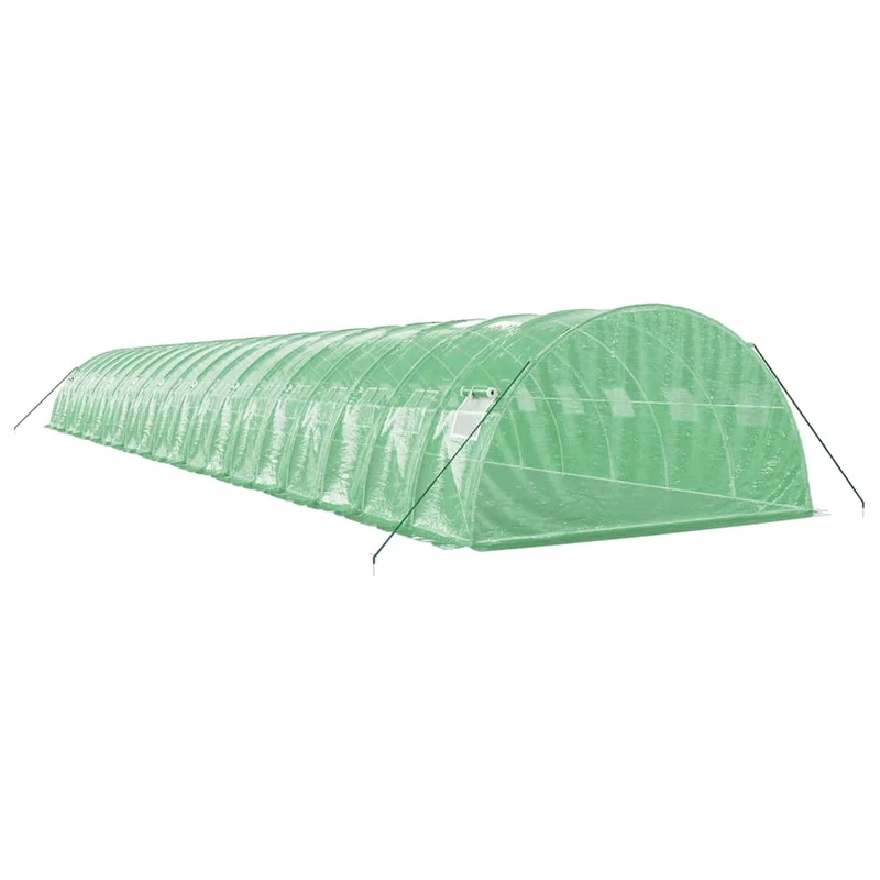 Serre tente abri plante fleur légumes avec cadre en acier 80 m² 20 x 4 x 2 m vert 02_0044636