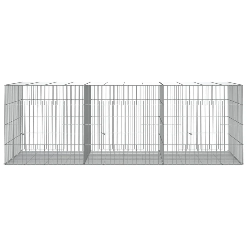 Cage à lapin 3 panneaux 163 x 79 x 54 cm Fer galvanisé Argent 02_0041687