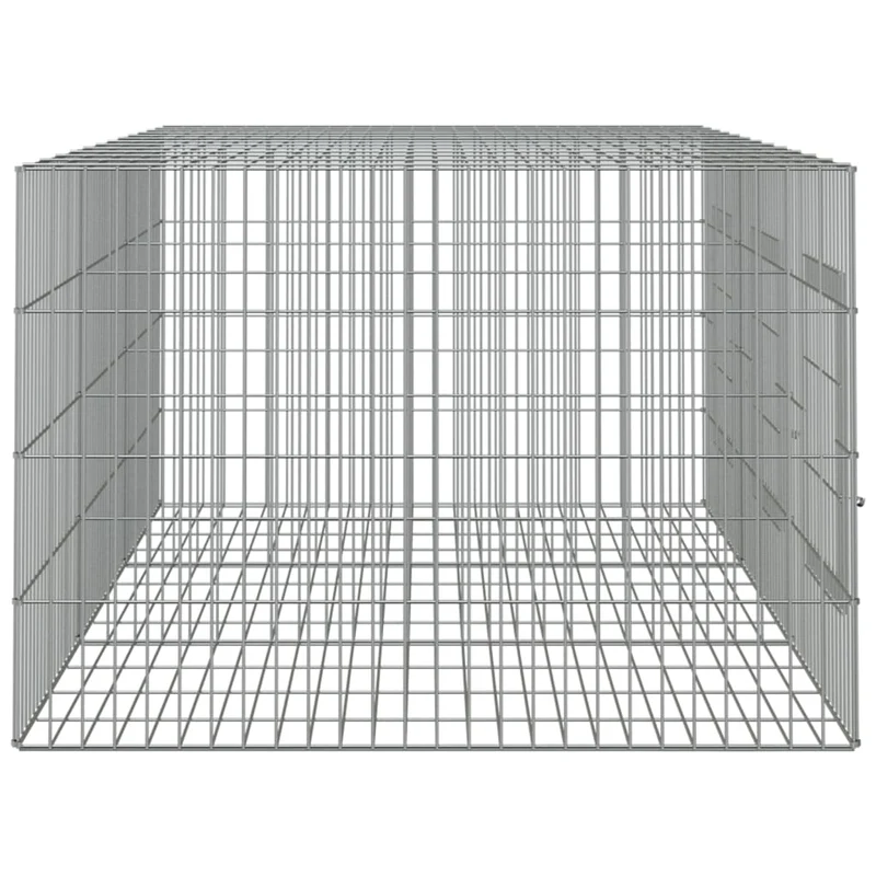 Cage à lapin 3 panneaux 163 x 79 x 54 cm Fer galvanisé Argent 02_0041687