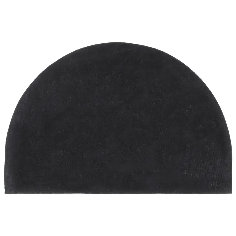 Tapis de porte demi-rond facile à nettoyer 40 x 60 cm antidérapant design moderne en fibre de coco gris foncé 02_0046169