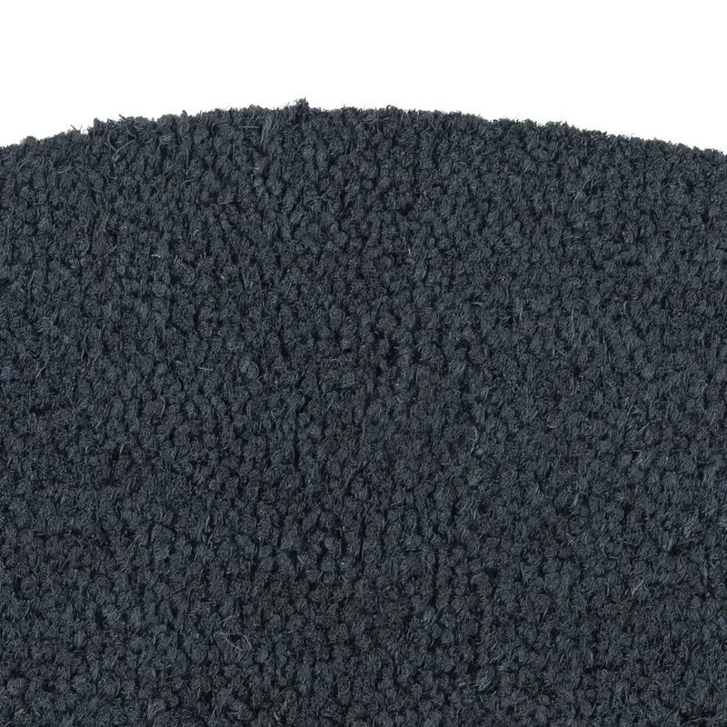 Tapis de porte demi-rond facile à nettoyer 40 x 60 cm antidérapant design moderne en fibre de coco gris foncé 02_0046169