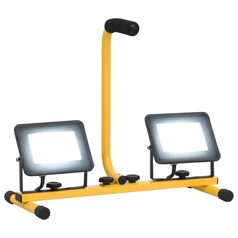 Projecteur à LED portable lumineux 44,5 x 18,5 x 37 cm éclairage parfait avec câble de 3 m en aluminium noir 02_0046106