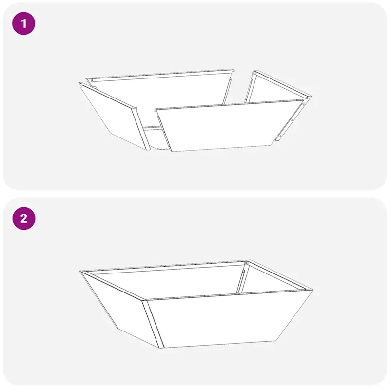 Cache-pot de jardin trapézoïdal moderne design minimaliste 50 x 50 x 15 cm en acier galvanisé argent 02_0052392