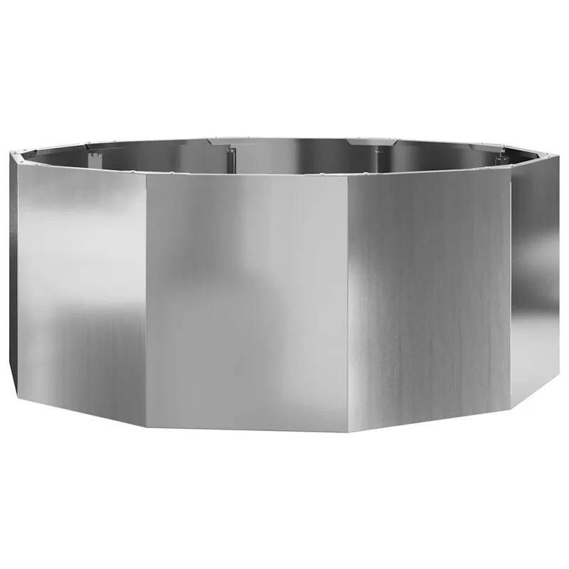 Jardinière ronde extérieure pratique design moderne 90 x 90 x 35 cm en acier galvanisé argent 02_0052976