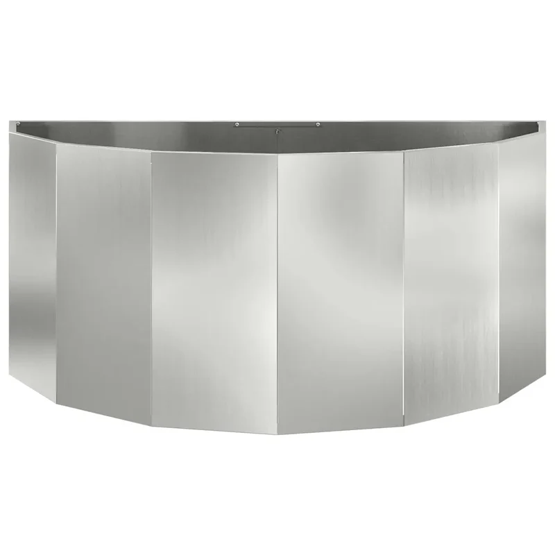 Jardinière demi-ronde moderne finition mate 120 x 60 x 50 cm pour extérieur style contemporain en acier argent 02_0052948