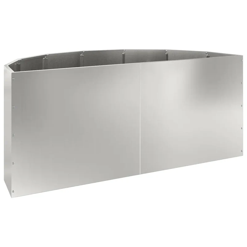 Jardinière demi-ronde moderne finition mate 120 x 60 x 50 cm pour extérieur style contemporain en acier argent 02_0052948