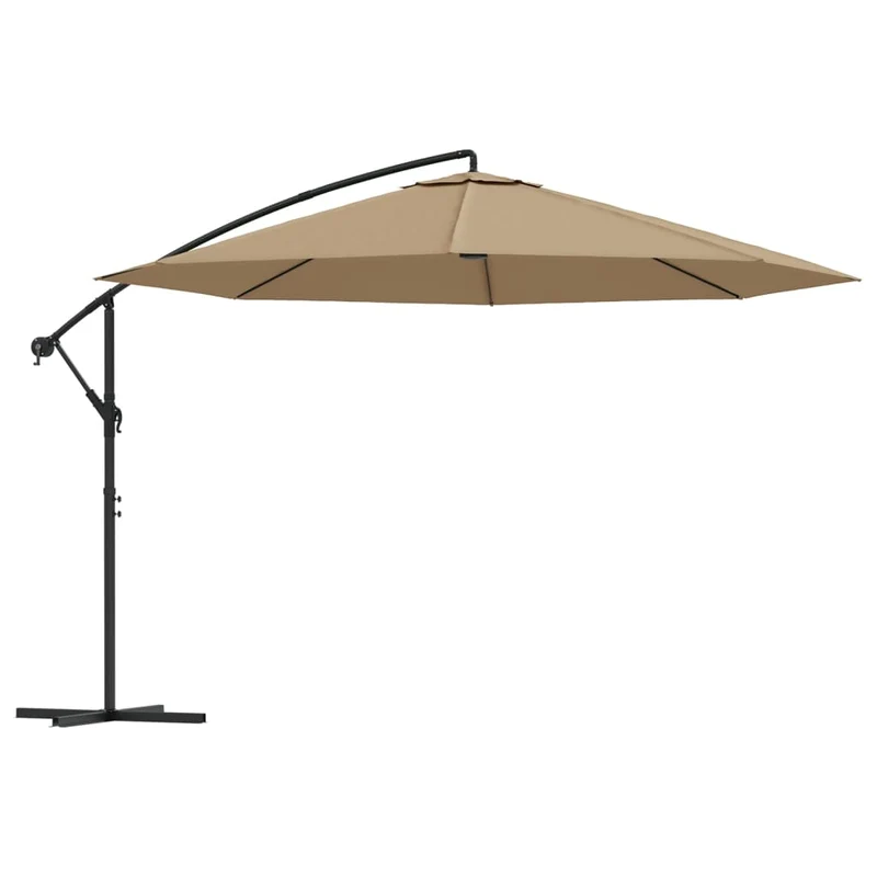 Parasol meuble de jardin en porte-à-fau x avec poteau en aluminium 350 cm taupe 02_0008635