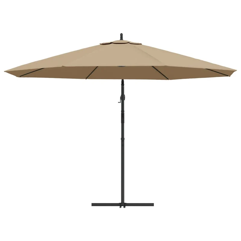 Parasol meuble de jardin en porte-à-fau x avec poteau en aluminium 350 cm taupe 02_0008635