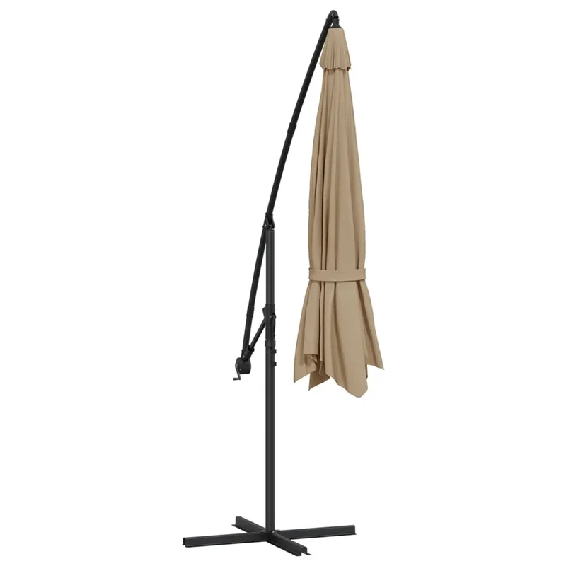 Parasol meuble de jardin en porte-à-fau x avec poteau en aluminium 350 cm taupe 02_0008635