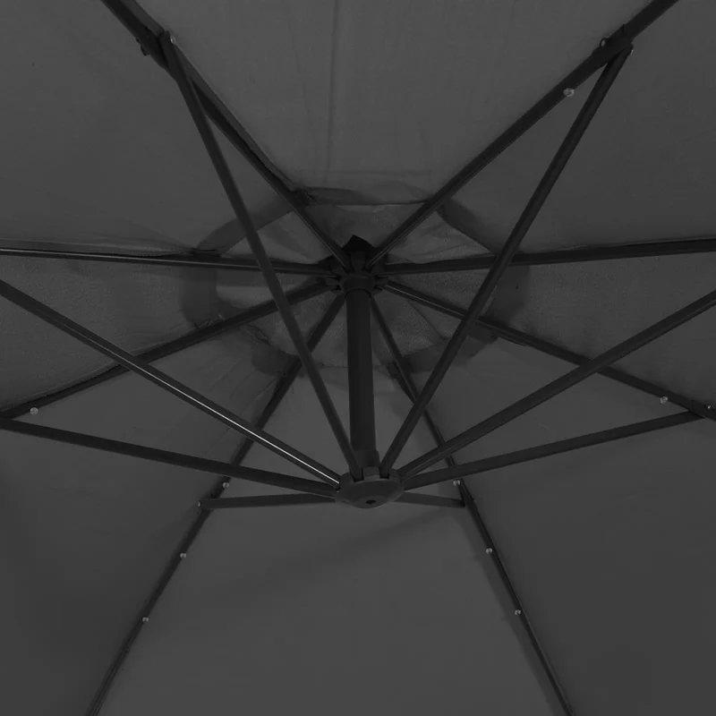 Parasol meuble de jardin en porte-à-feux et poteau métallique 350 cm anthracite 02_0008653