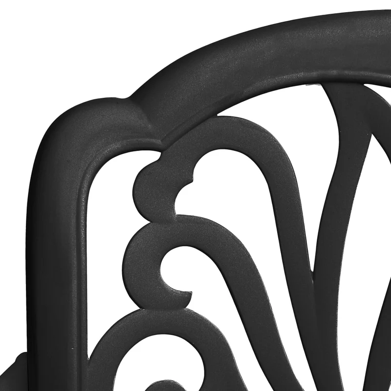 Ensemble de bistro jardin meuble extérieur terrasse 3 pièces aluminium coulé noir 02_0013512