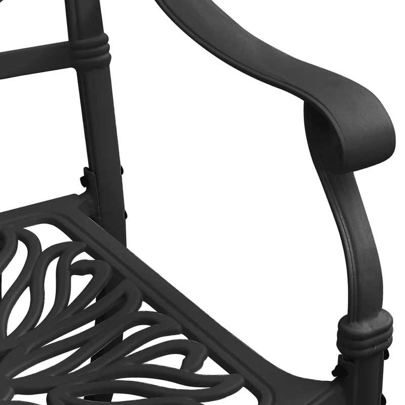 Ensemble de bistro jardin meuble extérieur terrasse 3 pièces aluminium coulé noir 02_0013512