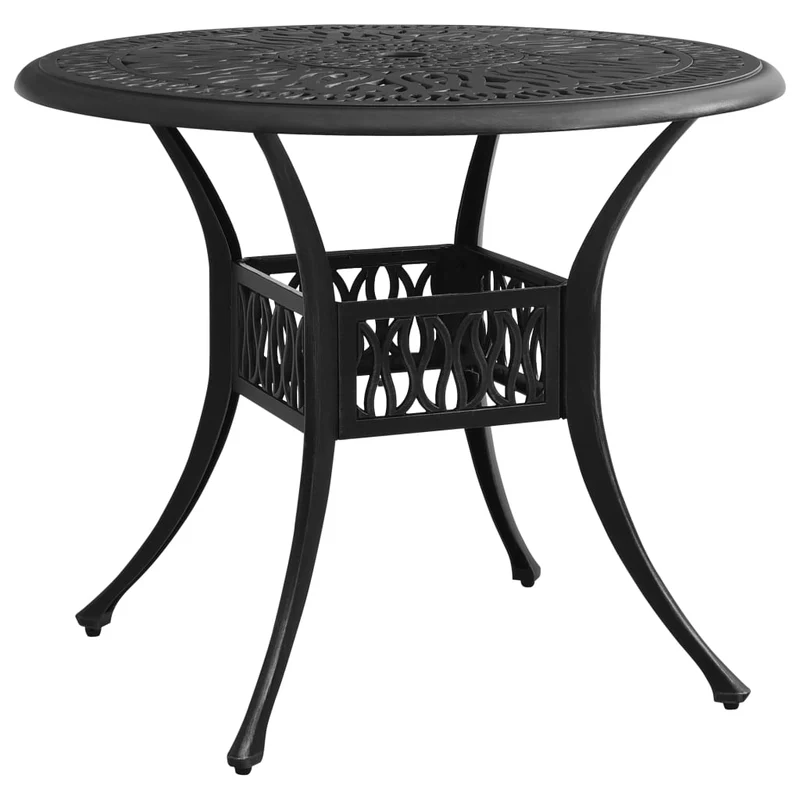 Ensemble de bistro jardin meuble extérieur terrasse 3 pièces aluminium coulé noir 02_0013512