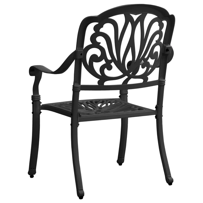 Ensemble de bistro jardin meuble extérieur terrasse 3 pièces aluminium coulé noir 02_0013511