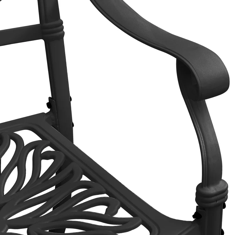 Ensemble de bistro jardin meuble extérieur terrasse 3 pièces aluminium coulé noir 02_0013511