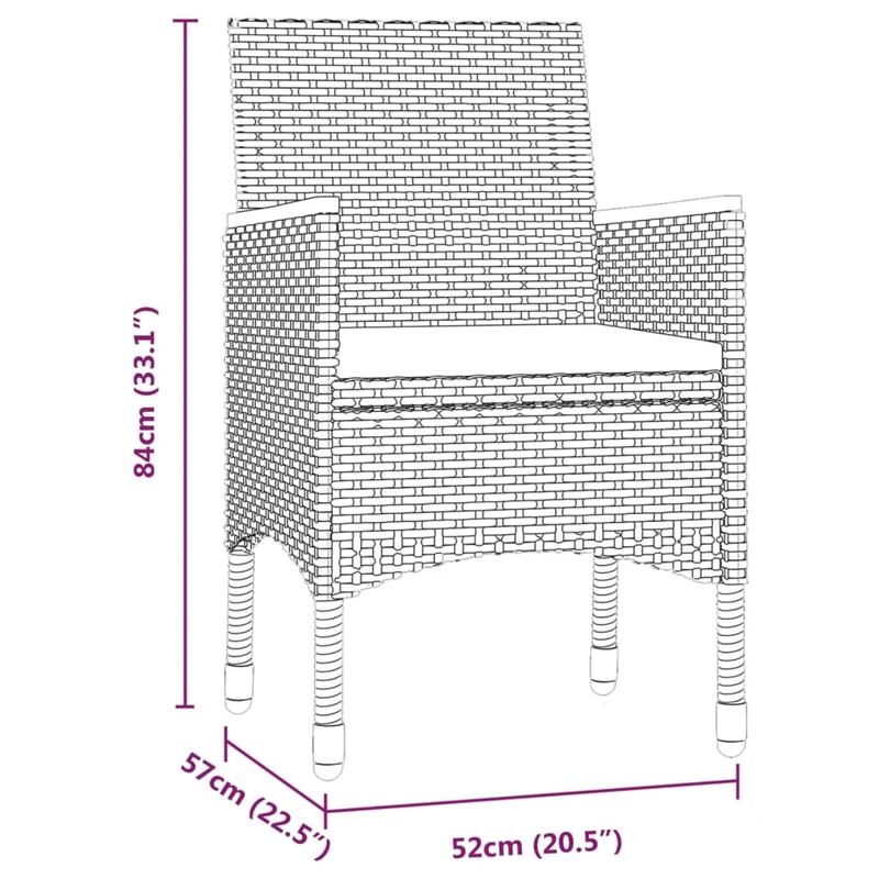 Ensemble de salle à manger de jardin meuble extérieur avec coussins 9 pièces noir 02_0014176