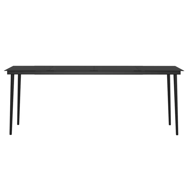 Ensemble de salle à manger de jardin meuble extérieur coussins 9 pièces beige/noir 02_0014184
