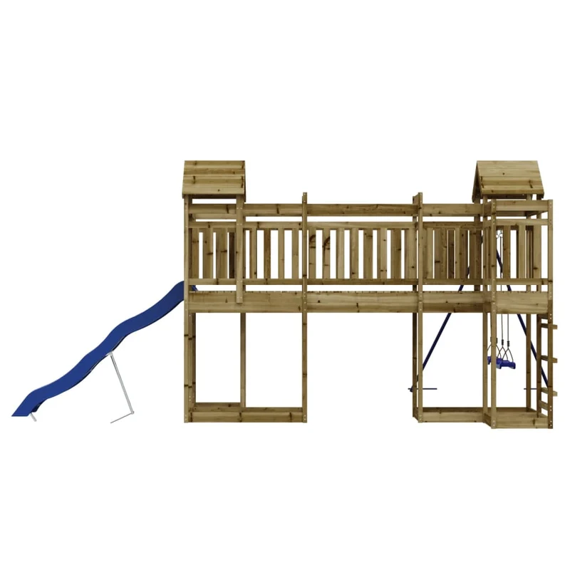 Aire de jeux d'extérieur balançoires toboggan portiques robuste jeux jardin 362 x 585 x 238 cm bois de pin imprégné 02_0004869