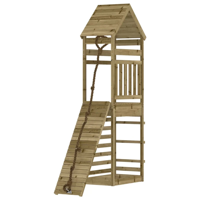 Maisonnette de jeu avec mur d'escalade 55 x 175 x 264 cm bois de pin imprégné 02_0004854