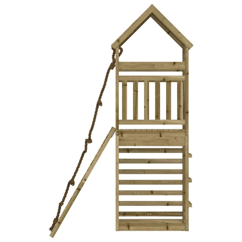 Maisonnette de jeu avec mur d'escalade 55 x 175 x 264 cm bois de pin imprégné 02_0004854