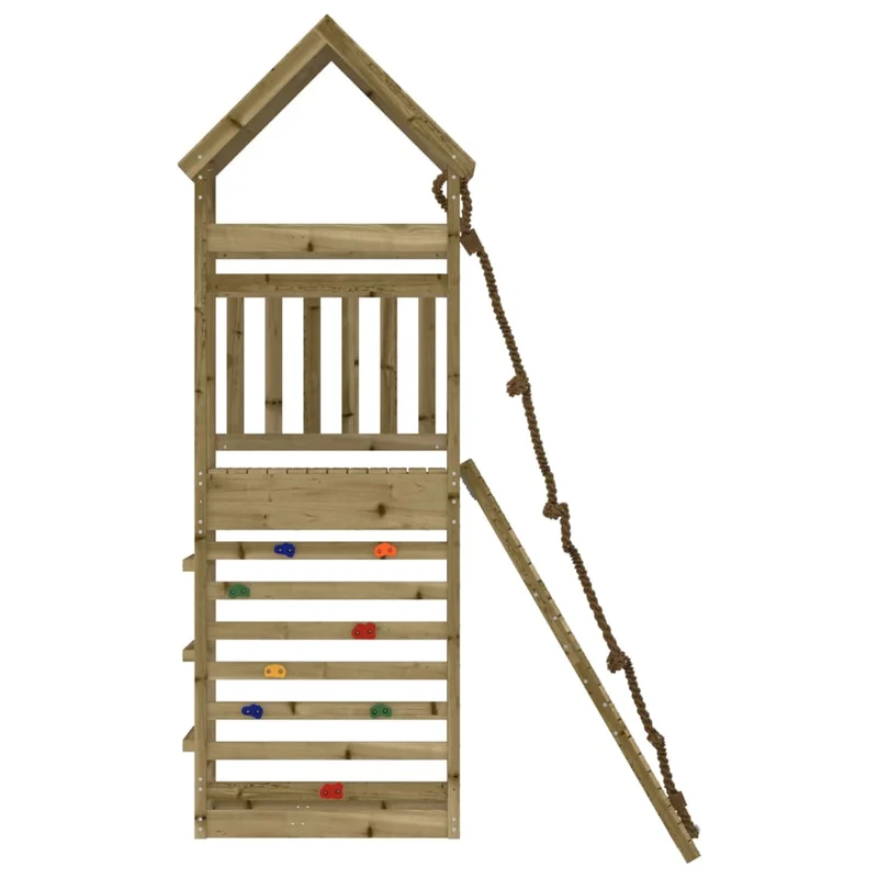 Maisonnette de jeu avec mur d'escalade 55 x 175 x 264 cm bois de pin imprégné 02_0004854