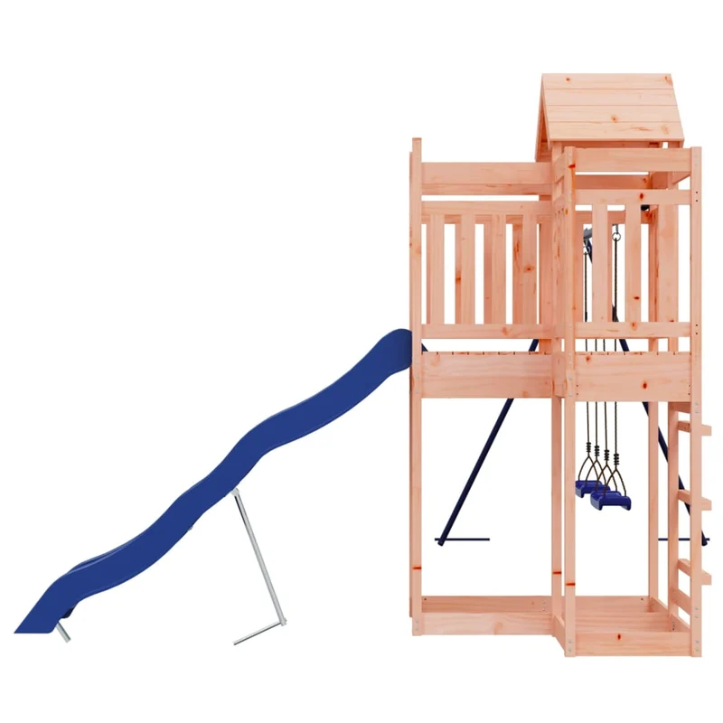Aire de jeux d'extérieur balançoires toboggan portiques robuste jeux jardin 362 x 373 x 238 cm bois massif de douglas 02_0004836
