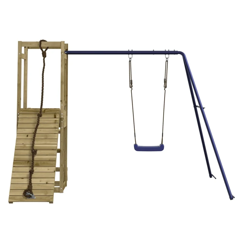 Aire de jeux d'extérieur balançoires toboggan portiques robuste jeux jardin 232 x 184 x 169 cm bois de pin imprégné 02_0004826