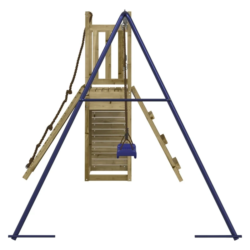 Aire de jeux d'extérieur balançoires toboggan portiques robuste jeux jardin 232 x 184 x 169 cm bois de pin imprégné 02_0004826