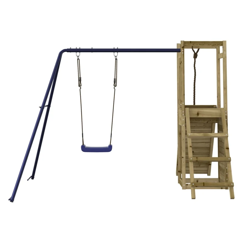 Aire de jeux d'extérieur balançoires toboggan portiques robuste jeux jardin 232 x 184 x 169 cm bois de pin imprégné 02_0004826