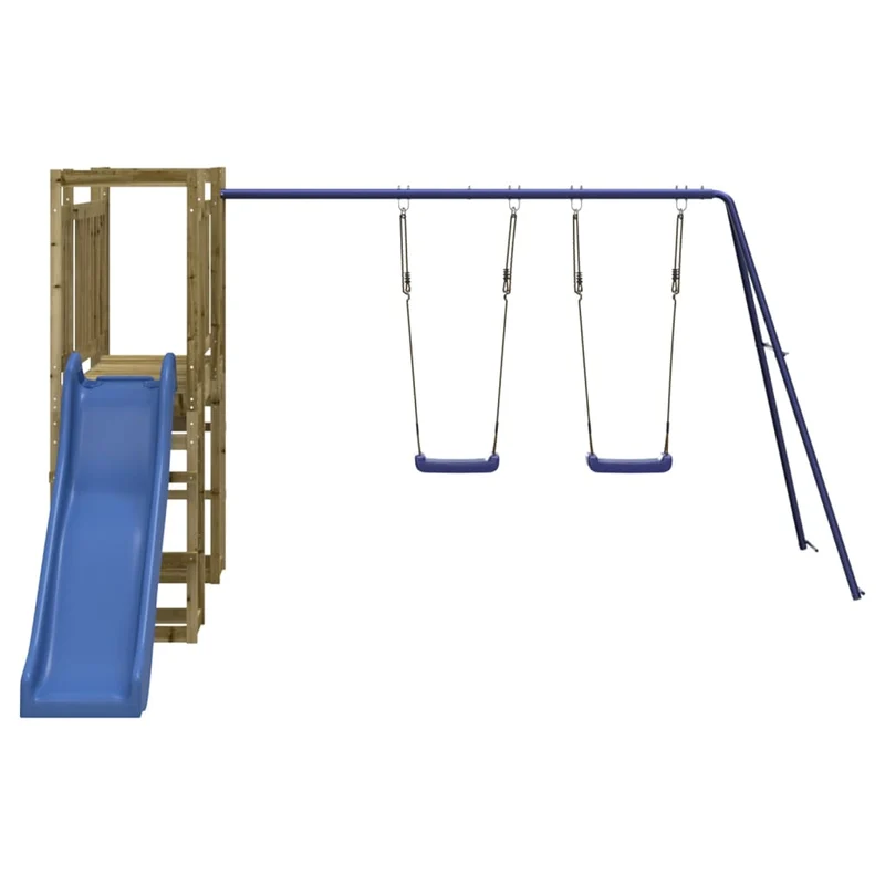 Aire de jeux d'extérieur balançoires toboggan portiques robuste jeux jardin 308 x 467 x 169 cm bois de pin imprégné 02_0004822