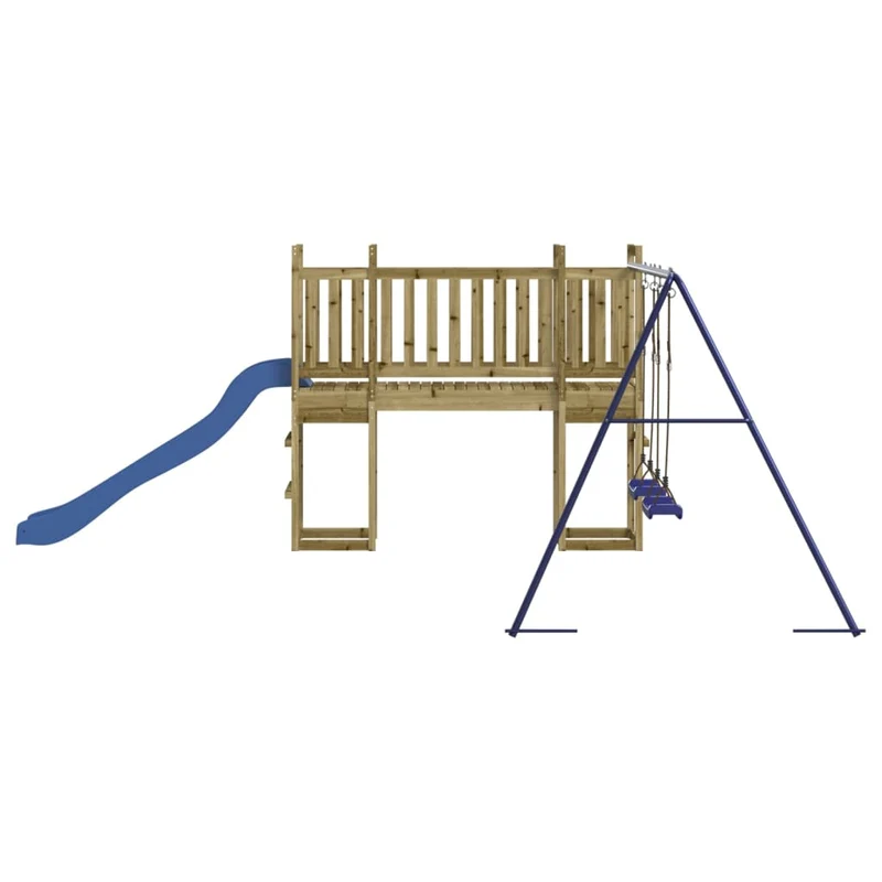 Aire de jeux d'extérieur balançoires toboggan portiques robuste jeux jardin 308 x 467 x 169 cm bois de pin imprégné 02_0004822