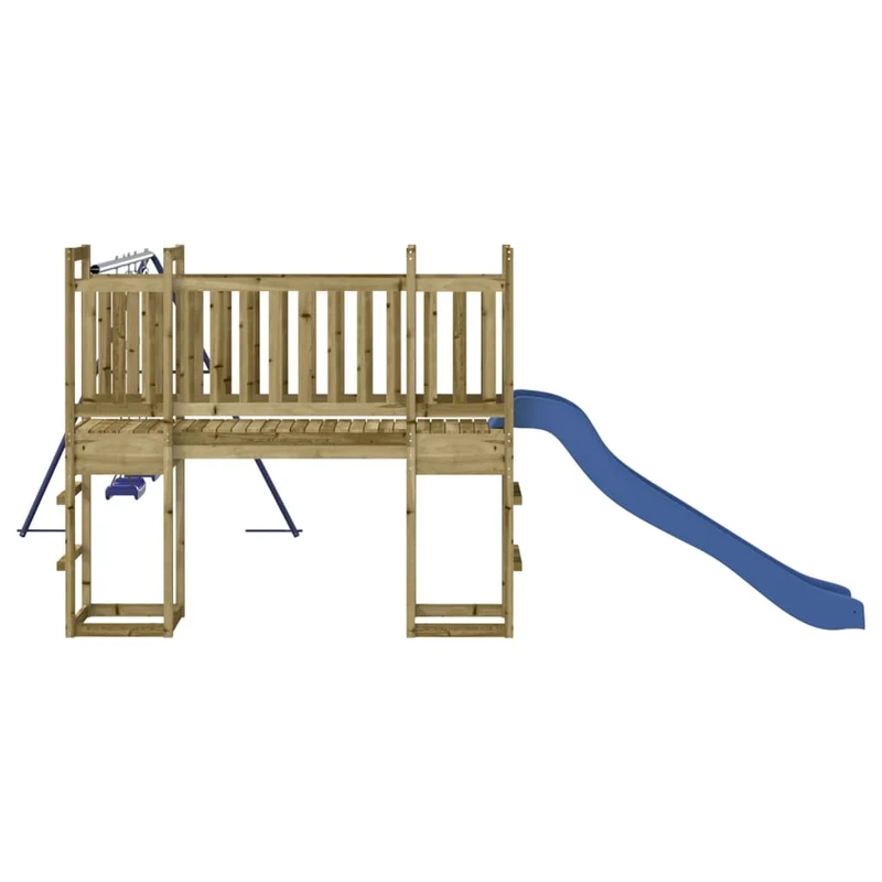 Aire de jeux d'extérieur balançoires toboggan portiques robuste jeux jardin 308 x 467 x 169 cm bois de pin imprégné 02_0004822
