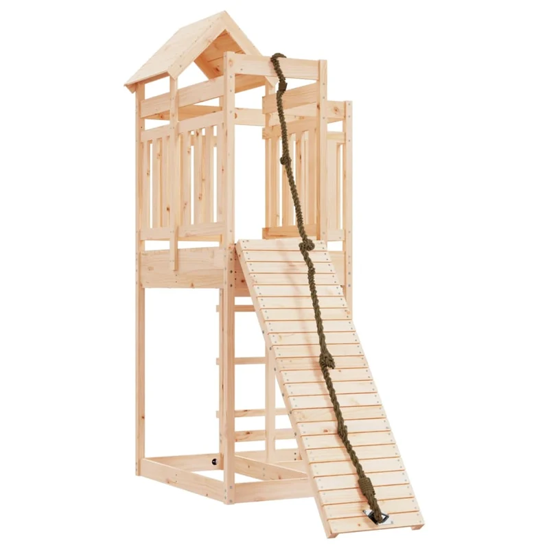 Maisonnette de jeu avec mur d'escalade 107 x 196 x 238 cm bois massif de pin 02_0004927