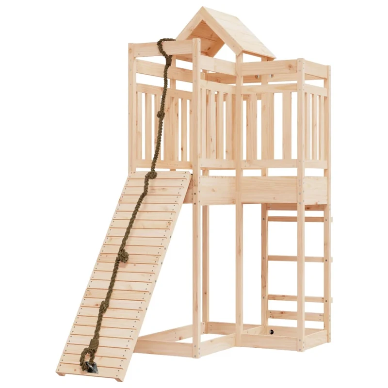 Maisonnette de jeu avec mur d'escalade 107 x 196 x 238 cm bois massif de pin 02_0004927