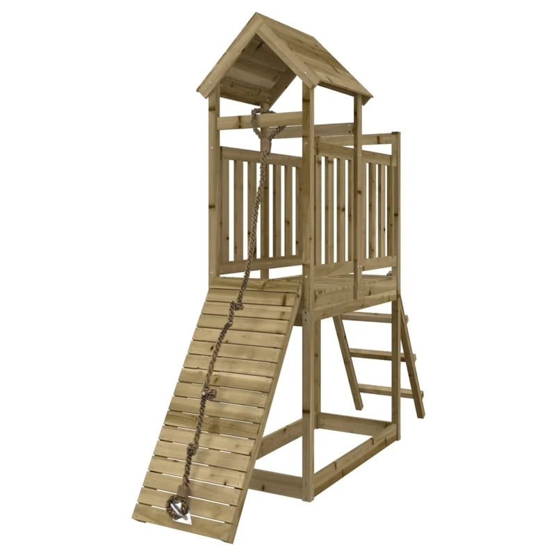 Maisonnette de jeu avec mur d'escalade 229 x 64 x 214 cm bois de pin imprégné 02_0004741