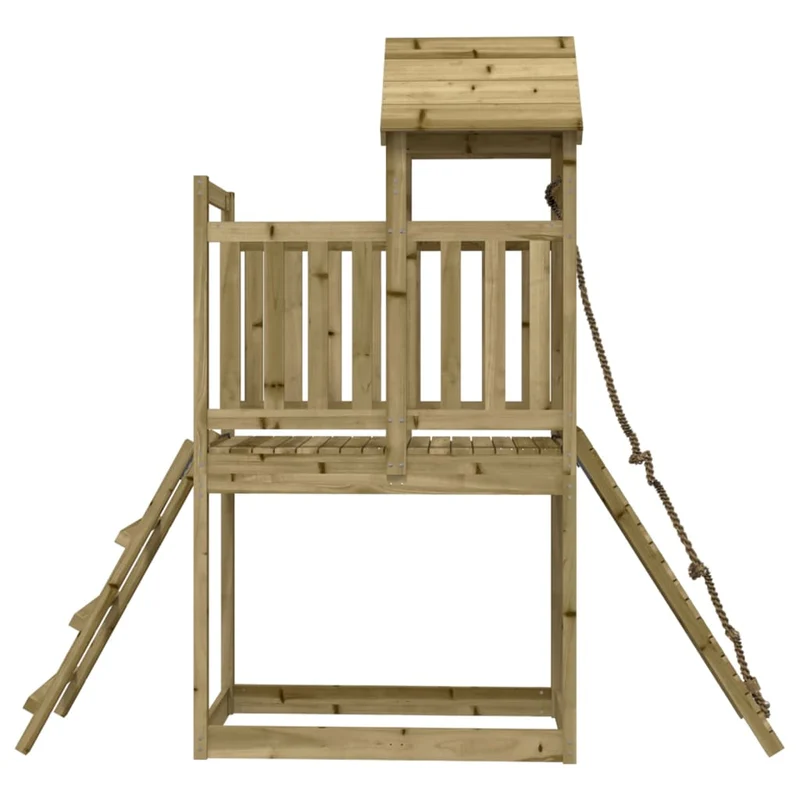 Maisonnette de jeu avec mur d'escalade 229 x 64 x 214 cm bois de pin imprégné 02_0004741