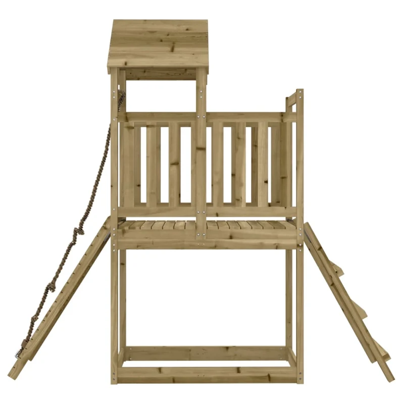 Maisonnette de jeu avec mur d'escalade 229 x 64 x 214 cm bois de pin imprégné 02_0004741