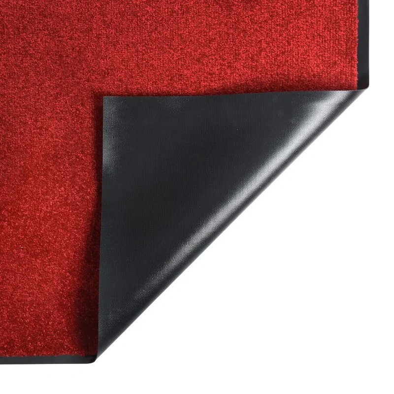 Paillasson de porte rouge 80 x 120 cm surface velours antidérapante style contemporain en polypropylène rouge 02_0046794