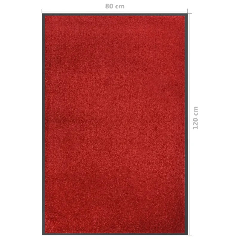 Paillasson de porte rouge 80 x 120 cm surface velours antidérapante style contemporain en polypropylène rouge 02_0046794