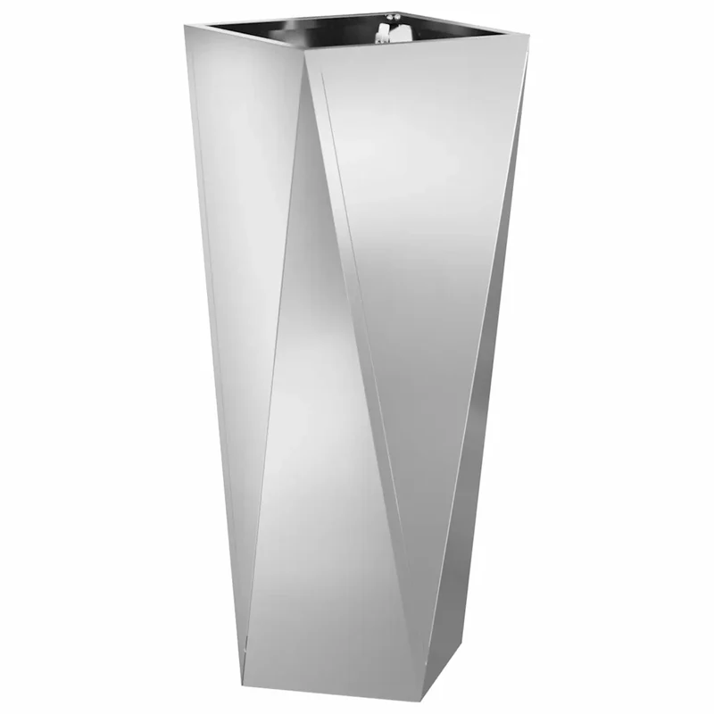Jardinière moderne en acier galvanisé 30 x 30 x 75 cm style chic pratique pour jardin terrasse en acier argent 02_0053016