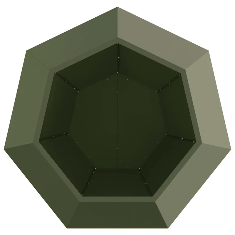 Jardinière rectangulaire pour fleurs et herbes 100 x 100 x 80 cm extérieur design moderne en acier vert olive 02_0053096