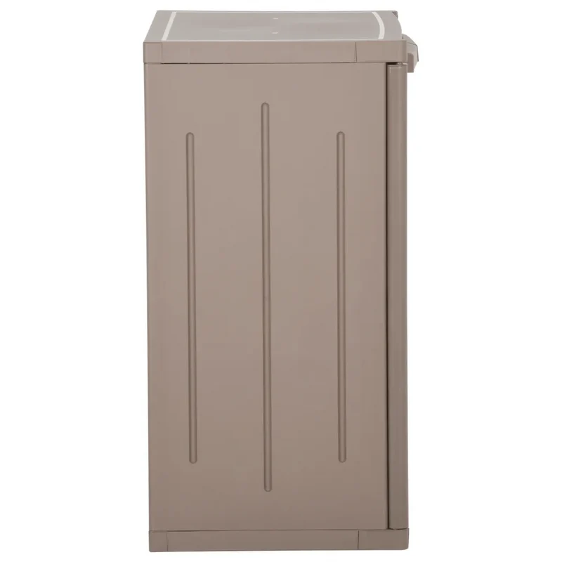 Armoire de rangement jardin 65 x 45 x 88 cm 2 étagères aspect bois moderne en PP marron 02_0046123