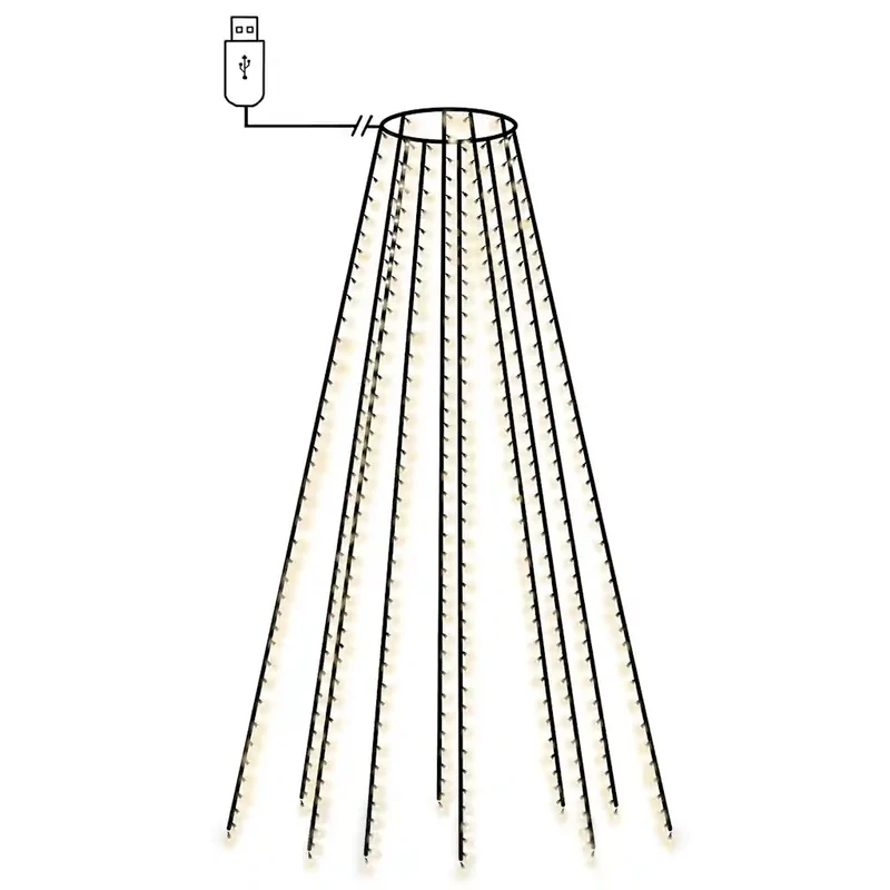 Guirlande lumineuse filet d'arbre de Noël 500 cm 500 LED usage intérieur extérieur ambiance chaleureuse en PVC vert foncé 02_0046020