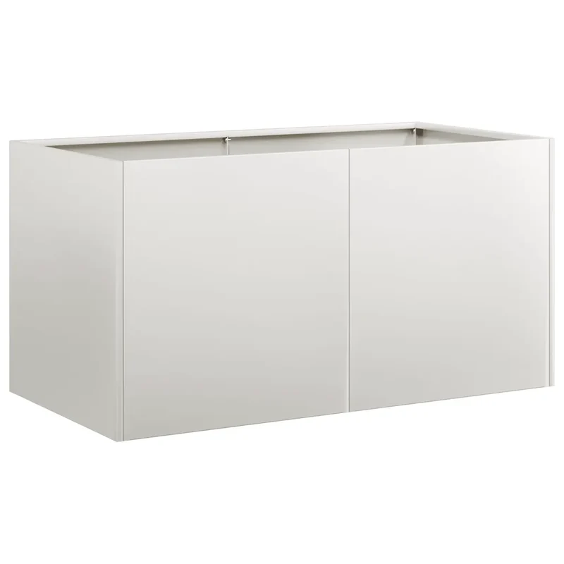 Jardinière moderne pour extérieur 80 x 40 x 40 cm design élégant stabilité accrue en acier inoxydable gris 02_0051461