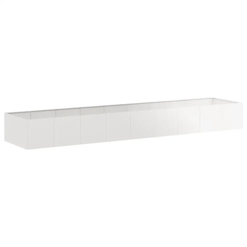 Jardinière design moderne extérieure 360 x 80 x 40 cm robuste avec fond ouvert en acier inoxydable 02_0051553