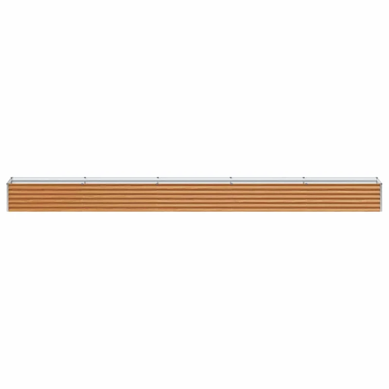 Jardinière surélevée design industriel 485 x 50 x 36 cm avec drainage optimal en acier galvanisé marron clair 02_0059034