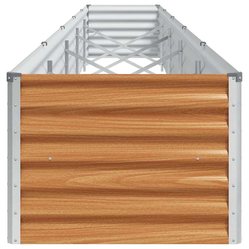 Jardinière surélevée design industriel 485 x 50 x 36 cm avec drainage optimal en acier galvanisé marron clair 02_0059034