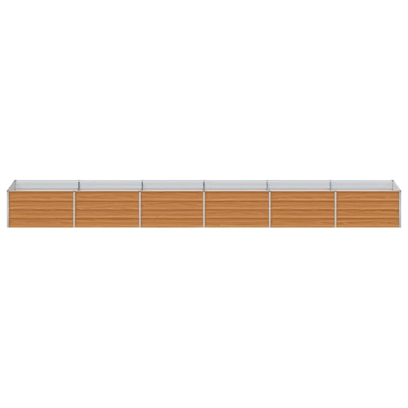 Jardinière surélevée à drainage intégré extérieure 480 x 80 x 45 cm en acier galvanisé marron clair 02_0059028